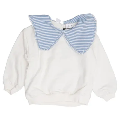 Sweatshirt (Hvid, Blå) fra Zara Bomuld, Elastan