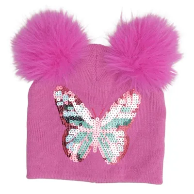 Bobble hat (Pink, Multicolored) from Peuhu Acrylic