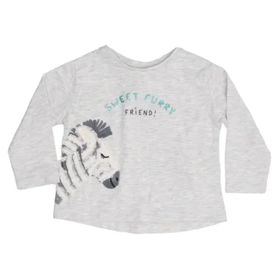 Long sleeve T-shirt (Gray) from Zara Baby Cotton, Polyester