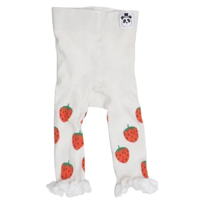 Legging (Blanc, Rouge) de Mini Rodini Coton, Élasthane, Polyamide