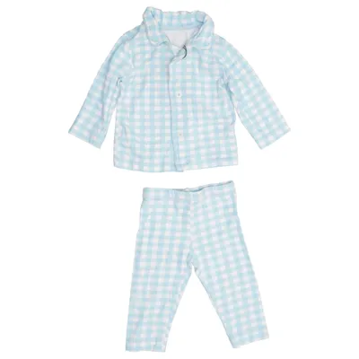 Pajamas (Blue, White) from Claesen's Cotton, Elastane