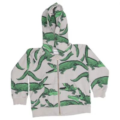 Hoodie (Beige, Green) from Mini Rodini Elastane, Organic cotton