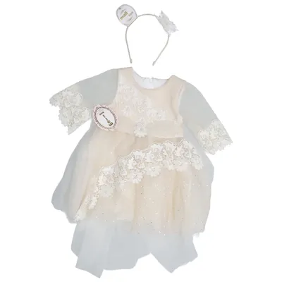 Robe de fille de fleur (Beige) de Minikon Coton, Polyester
