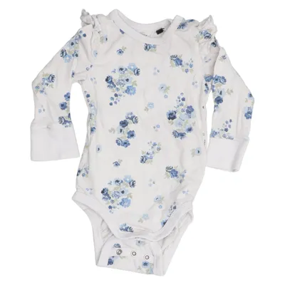 Body (Hvid, Blå) fra Lindex Baby Bomuld, Elastan