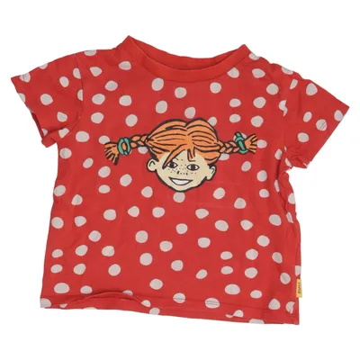 T-shirt (Red, White) from Pippi Långstrump Organic cotton