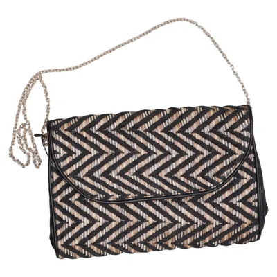 Umhängetasche (Schwarz, Beige) von Sfera Femme Collection Baumwolle, Leinen, Polyester
