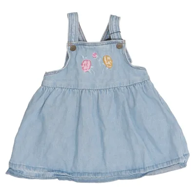 Hängselklänning (Blå) från H&M Bomull