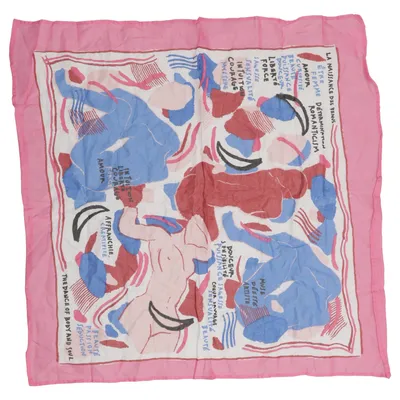 Silketørklæde (Pink, Blå, Hvid) fra Sézane Bomuld