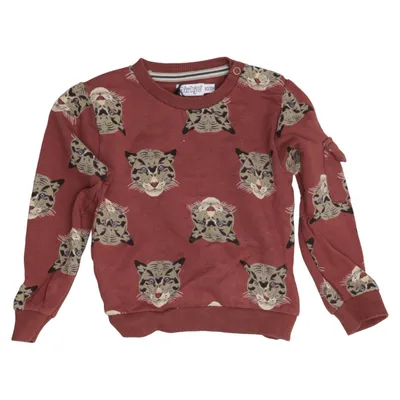 Sweatshirt (Rood, Meerkleurig) van Dirkje Katoen, Elastaan