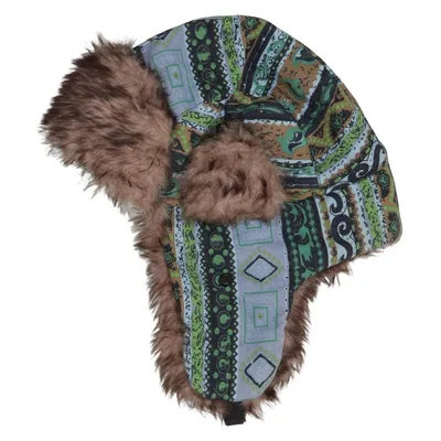Trapper hat (Green, Multicolored) from Infinity Polyester
