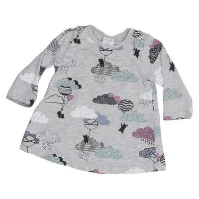 Jurk (Grijs, Meerkleurig) van Lindex Baby Katoen, Elastaan, Viscose