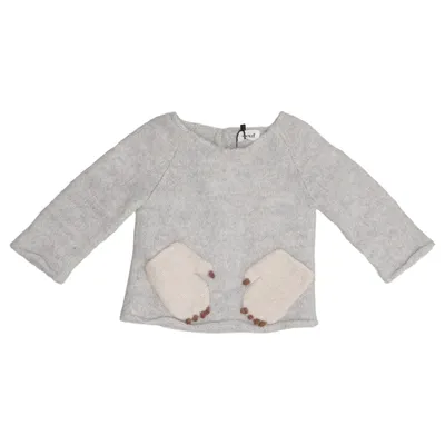 Pull-over (Gris, Beige) de Oeuf Laine d'alpaga
