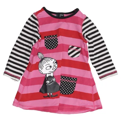 Klänning (Rosa, Röd, Flerfärgad) från Moomin by Lindex Bomull, Elastan