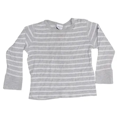 Long sleeve T-shirt (Gray, White) from Polarn O. Pyret Organic cotton