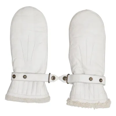 Leather mittens (White) from Wedins Fur, Leather, Polyester