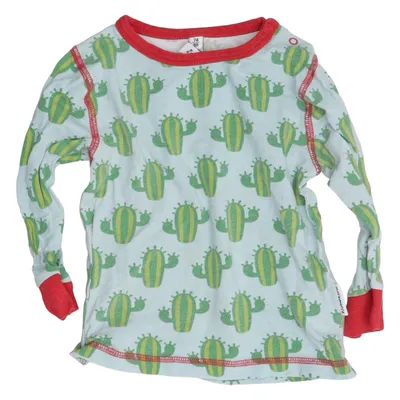 Lange mouwen shirt (Blauw, Groen, Rood) van Maxomorra Katoen, Elastaan