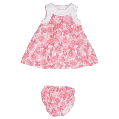 Dress (White, Pink) from Mayoral Newborn Cotton