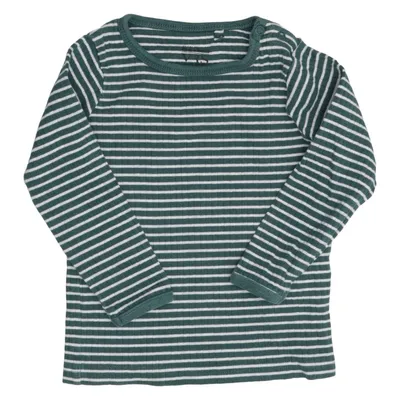 Langærmet t-shirt (Grøn, Hvid) fra VRS Mini Basic Økologisk bomuld