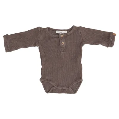 Body (Marron) de Lil' Atelier Élasthane, Coton biologique, Viscose
