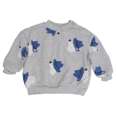 Sweatshirt (Grå, Blå, Flerfarvet) fra Lötiekids Elastan, Økologisk bomuld