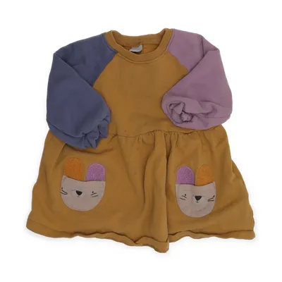 Jurk (Geel, Meerkleurig) van Next Katoen, Polyester