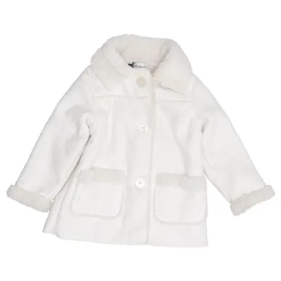 Shearling jas (Wit) van Early Days Polyester