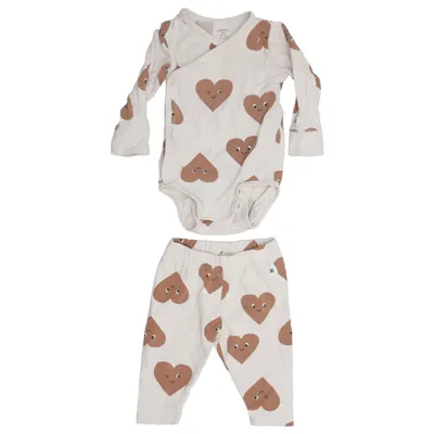 Set (Beige, Bruin) van Lindex Baby Katoen, Elastaan