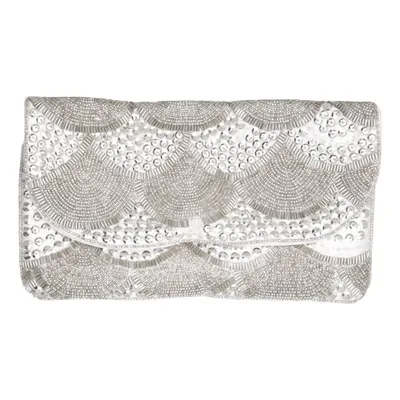 Abendtasche (Weiß, Silber) von Glamorous
