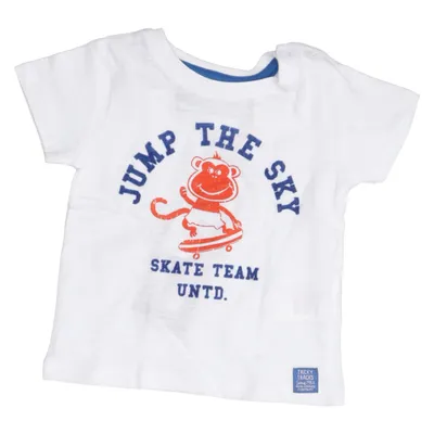 T-shirt (White, Blue, Red) from Tricky Tracks Cotton