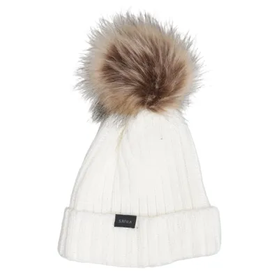 Bonnet à pompon (Blanc, Marron) de Sätila