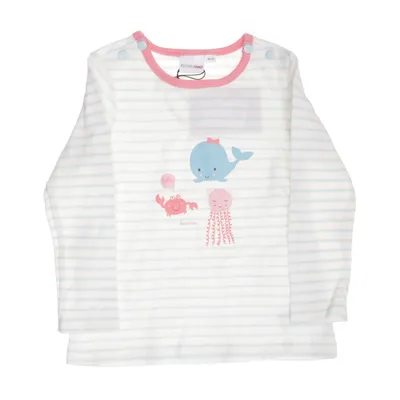 Långärmad t-shirt (Vit, Blå, Rosa) från Bornino Bomull