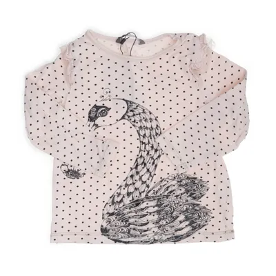 Langærmet t-shirt (Pink, Sort) fra Kids by Lindex Bomuld, Elastan