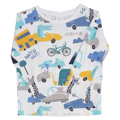Long sleeve T-shirt (White, Multicolored) from Lindex Cotton