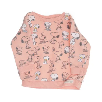 Sweatshirt (Rose, Blanc) de Zara x Peanuts Coton