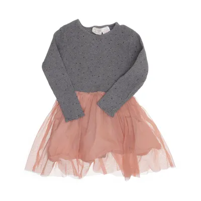 Klänning (Grå, Rosa) från Zara Kids Bomull, Polyester