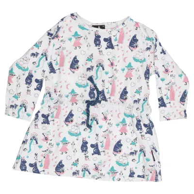 Jurk (Wit, Meerkleurig) van Moomin by Lindex Organisch katoen