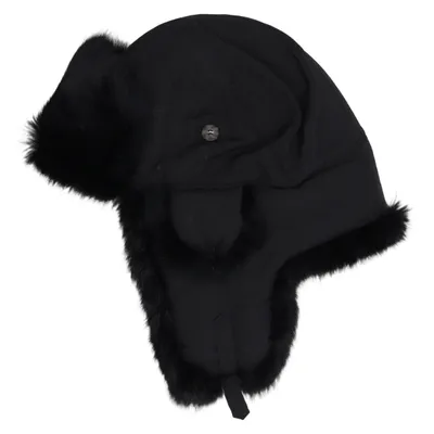 Trapper hat (Black) from Hallhuber Accessories Polyester, Rabbit fur