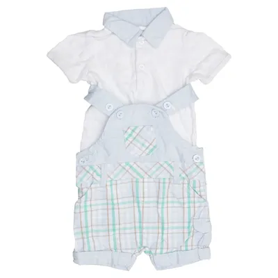 Salopette courte (Bleu, Blanc, Vert) de Baby Club by C&A Coton