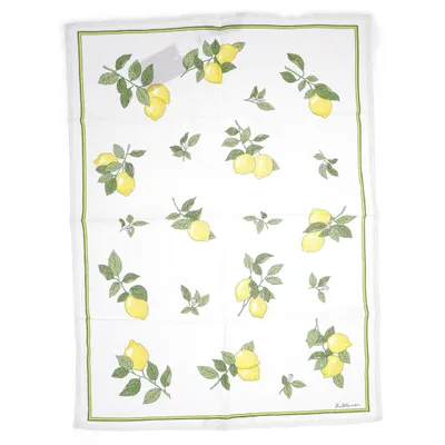 Kökshandduk (Vit, Gul, Grön) från Trio Lino