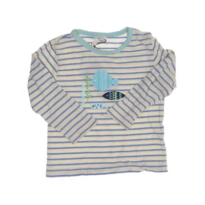 Langærmet t-shirt (Hvid, Blå) fra Alana Bomuld