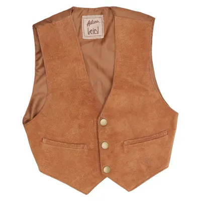 Läderväst (Brun) från Auluna Skinn, Polyester
