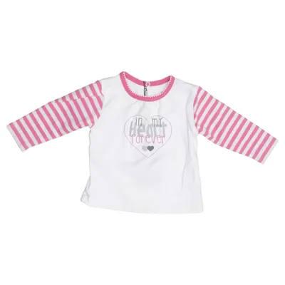 Long sleeve T-shirt (White, Pink) from My Baby Cotton