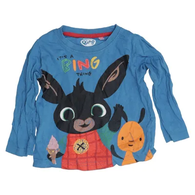 Langærmet t-shirt (Blå, Flerfarvet) fra Bing Bomuld