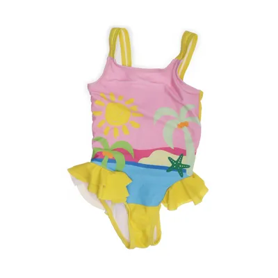 Maillot de bain une pièce (Rose, Jaune, Multicolore) de Pusblu Élasthane, Polyester