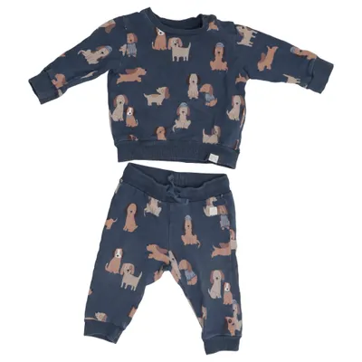 Loungewear (Blå, Flerfarvet) fra Lindex Baby Bomuld, Elastan