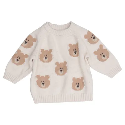 Sweater (Beige, Brown) from Rikiki Acrylic, Cotton, Polyester, Wool