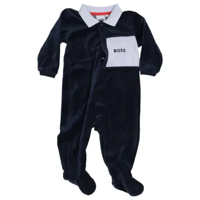 Barboteuse (Bleu, Blanc) de Hugo Boss Coton, Élasthane, Polyester