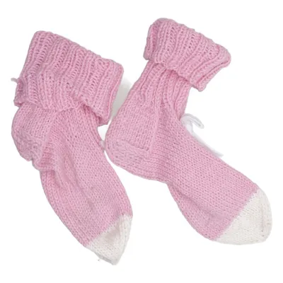 Gebreide sokken (Roze, Wit)