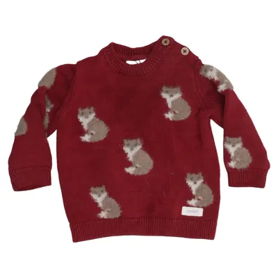Sweater (Red, Beige) from Newbie by KappAhl Cotton, Polyester