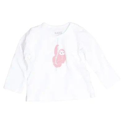 T-shirt à manches longues (Blanc) de Kanz Coton, Élasthane
